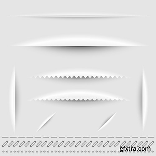 Collection of border banner flyer sticker white paper vector image 25 EPS