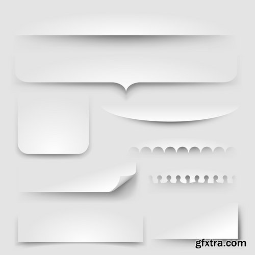 Collection of border banner flyer sticker white paper vector image 25 EPS