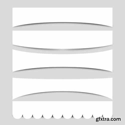 Collection of border banner flyer sticker white paper vector image 25 EPS