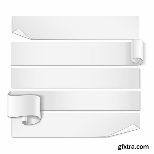 Collection of border banner flyer sticker white paper vector image 25 EPS