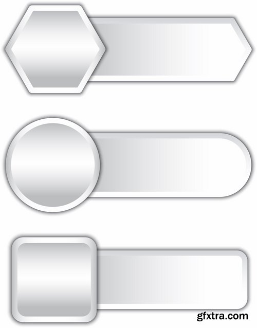 Collection of border banner flyer sticker white paper vector image 25 EPS