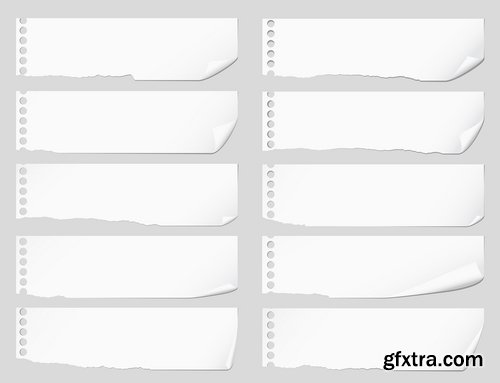 Collection of border banner flyer sticker white paper vector image 25 EPS