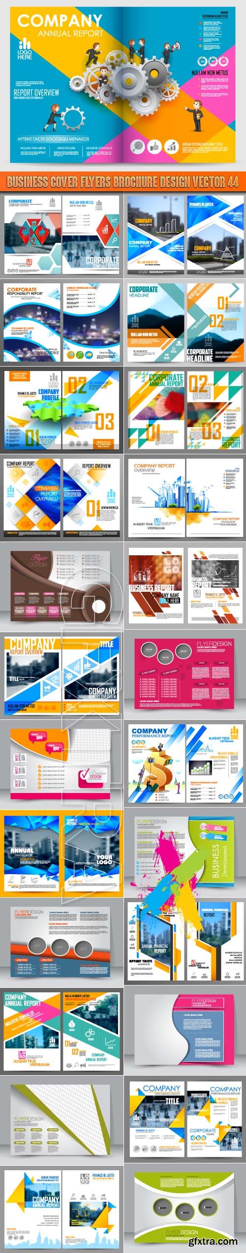 Business cover flyers brochure design vector 44