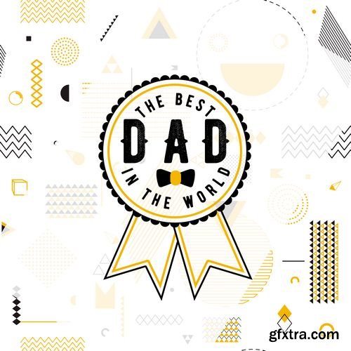 Happy fathers day fashion gold element