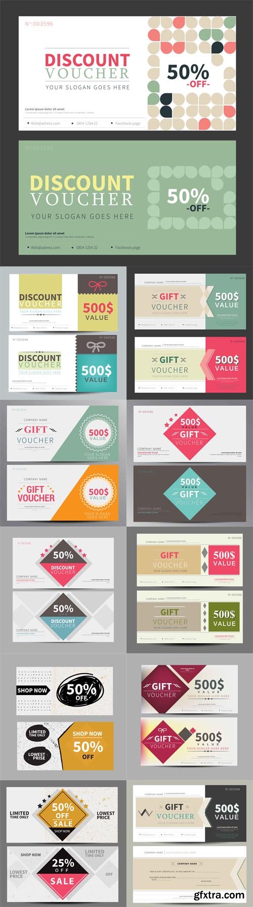 Vector Set - Gift Vouche, Coupon Templates