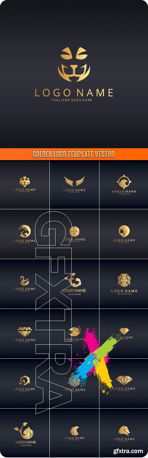 Golden logo template vector