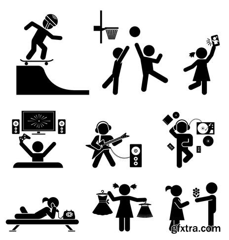 Pictogram of happy family