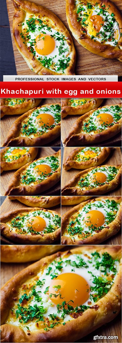 Khachapuri with egg and onions - 8 UHQ JPEG