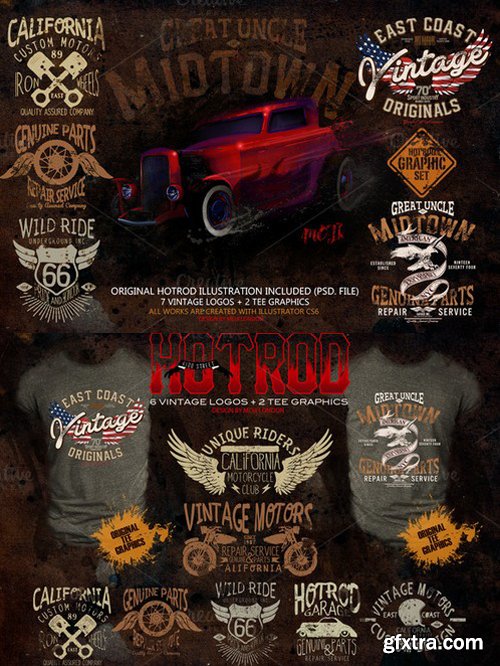 CM - HOTROD ILLUSTRATION & LOGO SET 713094