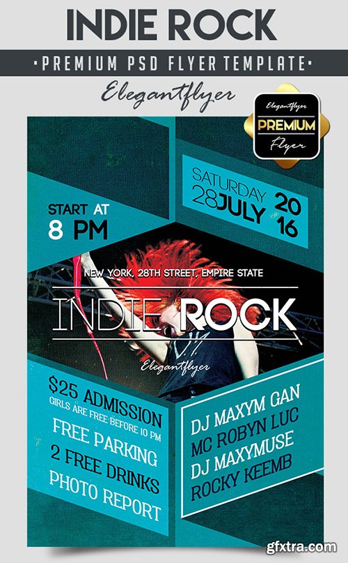 Indie Rock – Flyer PSD Template + Facebook Cover