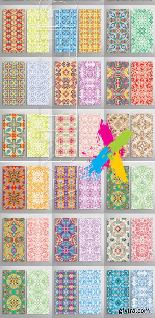 Greeting cards or Birthday Invitations Decorative seamless backgrounds vector