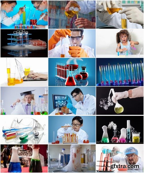 Collection of chemist chemical reaction laboratory glassware chemical reagent 25 HQ Jpeg