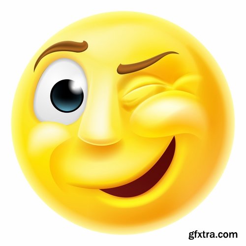 Collection of cartoon smiley emotion star icon vector image 25 EPS