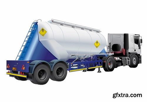 Collection of vehicle car truck tractor vector image 25 EPS