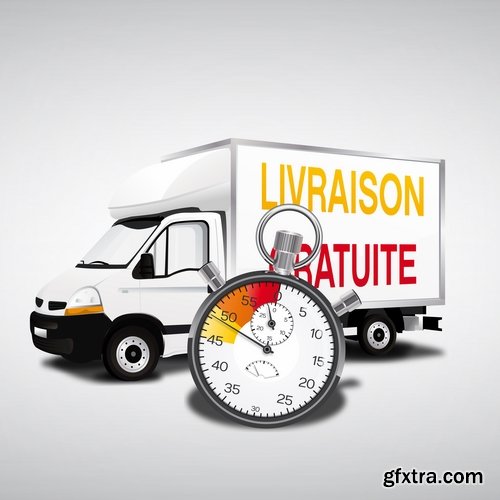 Collection of vehicle car truck tractor vector image 25 EPS