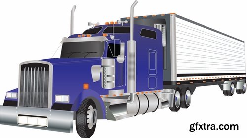 Collection of vehicle car truck tractor vector image 25 EPS