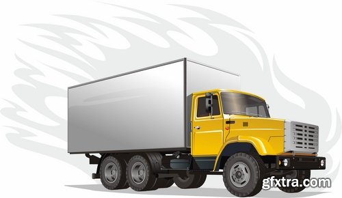 Collection of vehicle car truck tractor vector image 25 EPS