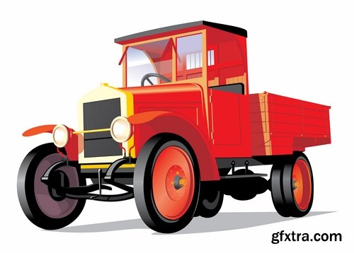 Collection of vehicle car truck tractor vector image 25 EPS