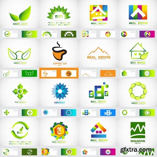 Collection picture vector logo illustration of the business campaign 40-25 Eps