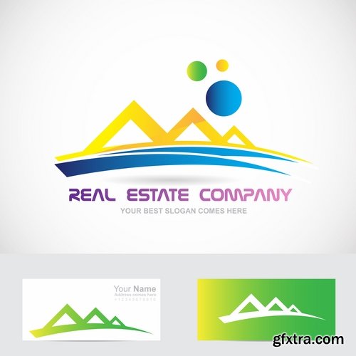 Collection picture vector logo illustration of the business campaign 40-25 Eps