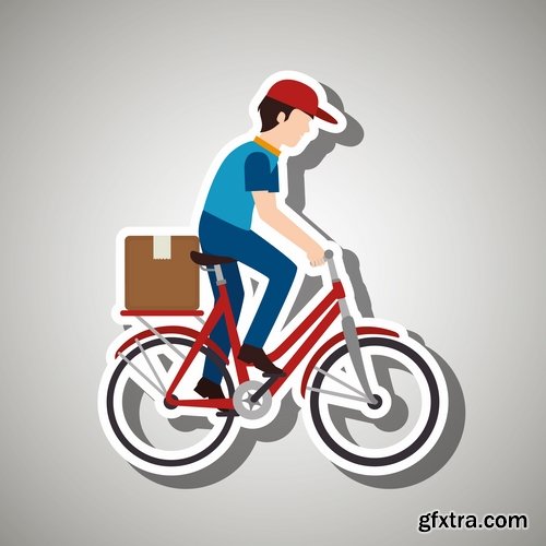 Collection of parcel delivery mail speed packaging goods vector image 25 EPS