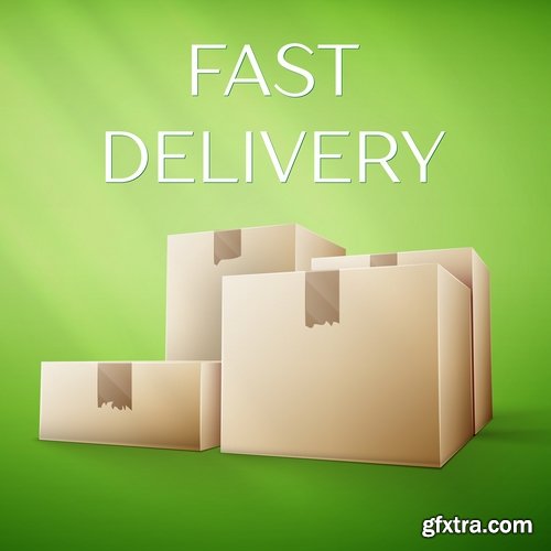 Collection of parcel delivery mail speed packaging goods vector image 25 EPS