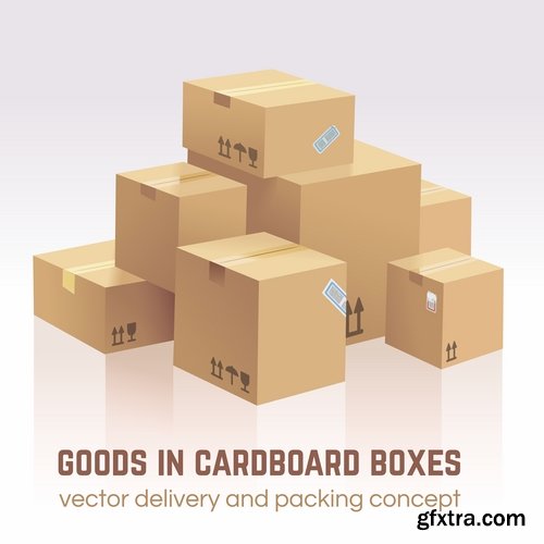 Collection of parcel delivery mail speed packaging goods vector image 25 EPS