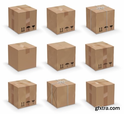 Collection of parcel delivery mail speed packaging goods vector image 25 EPS