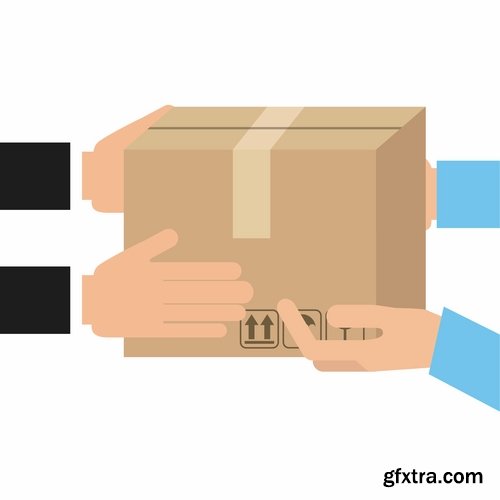 Collection of parcel delivery mail speed packaging goods vector image 25 EPS