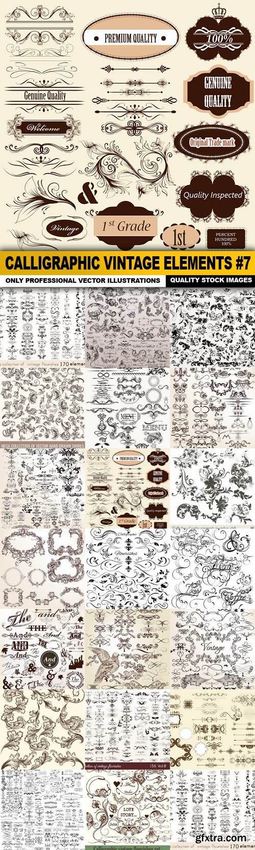 Calligraphic Vintage Elements #7 - 20 Vector