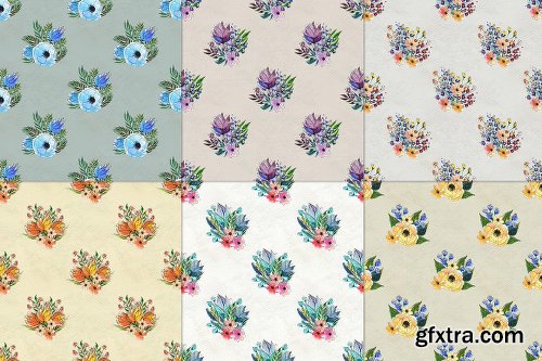 CreativeMarket 54 floral watercolor patterns 705136