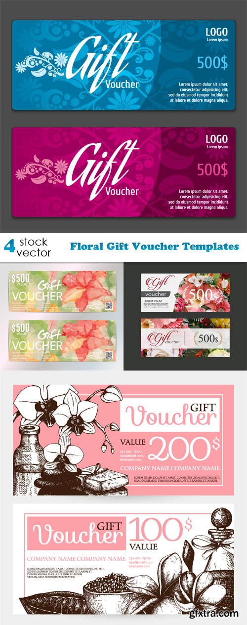 Vectors - Floral Gift Voucher Templates