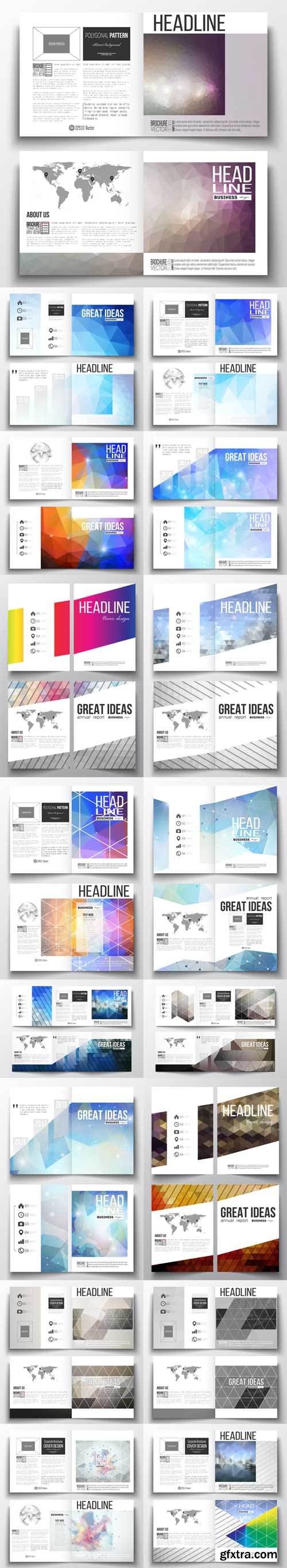 Vector Set - Set of square design brochure templates