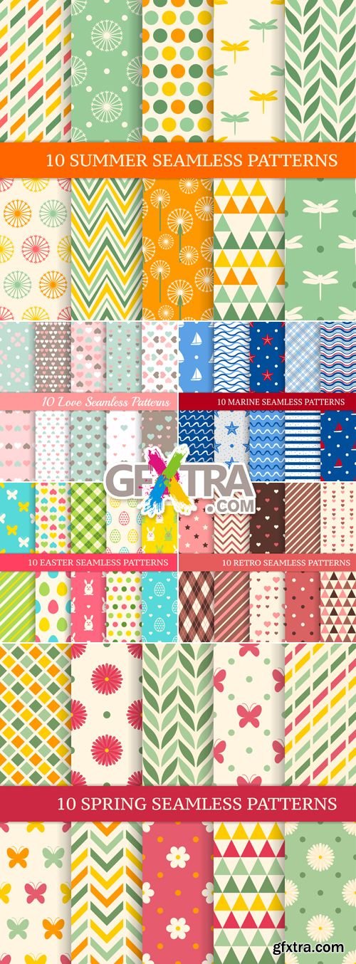 Various Seamless Patterns Vector 4