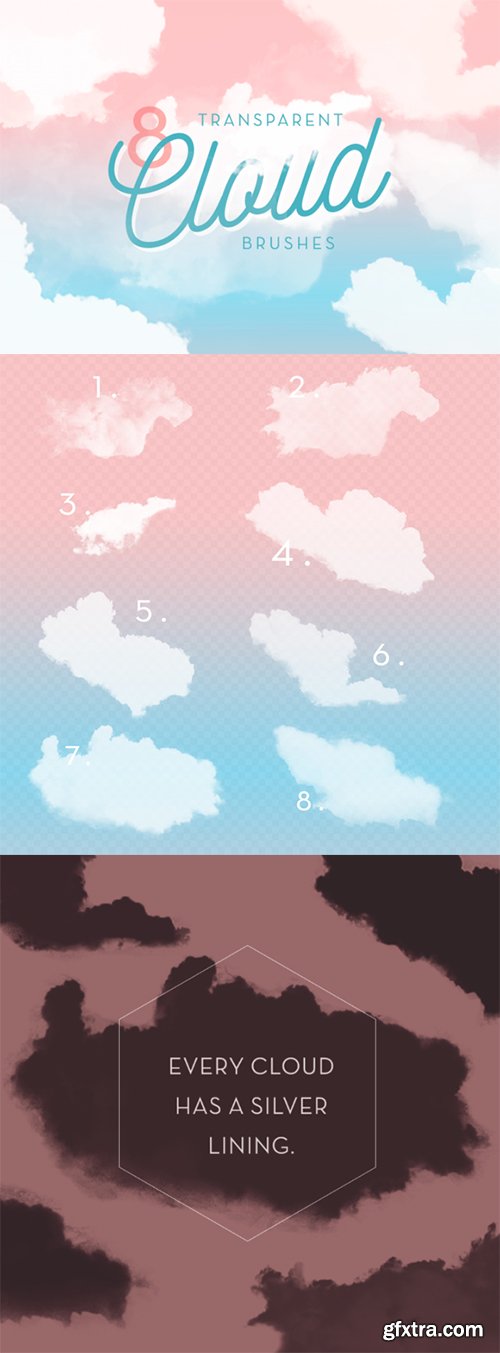 8 Transparent Cloud Brushes - CM 586964