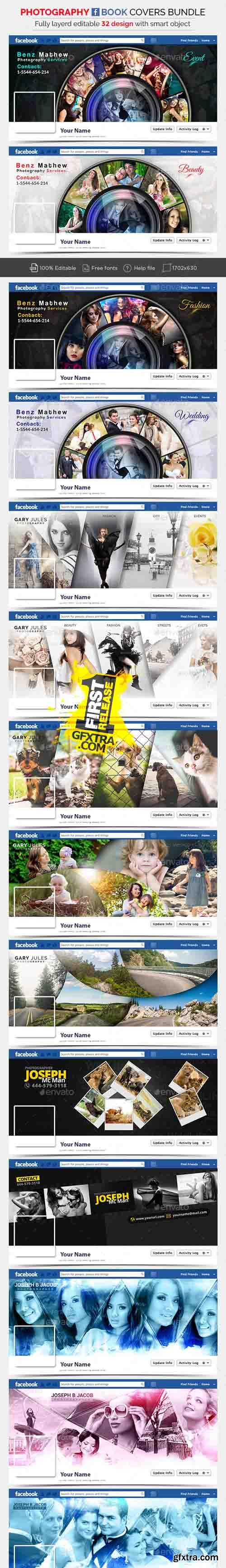 GR - Photography Facebook Cover Bundle - 32 Designs 16415043