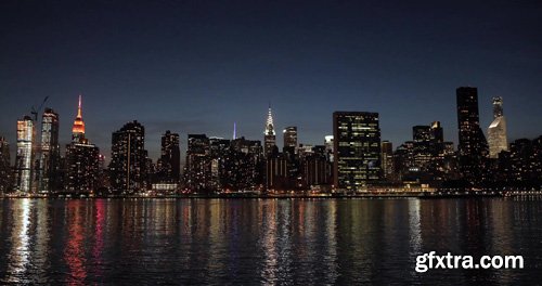 New York City Manhattan night evening skyline