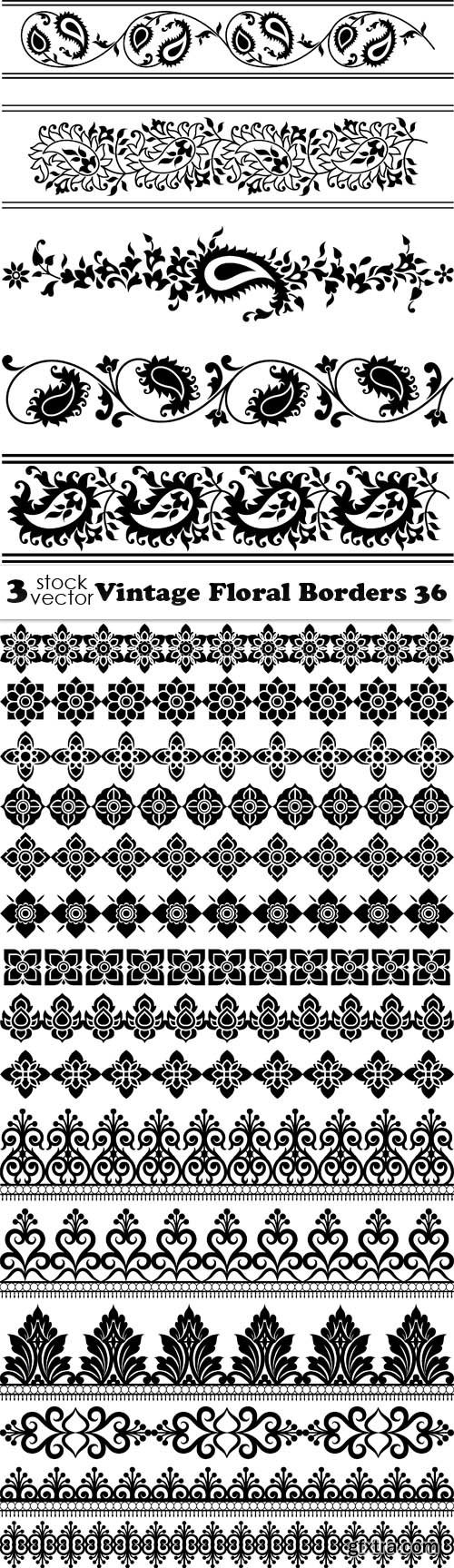 Vectors - Vintage Floral Borders 36