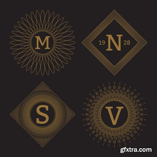 Vintage monogram classic linear element