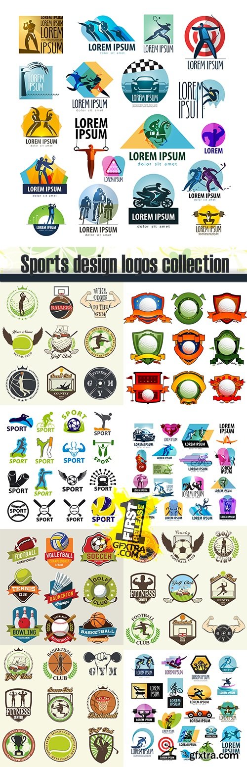 Sports design logos collection