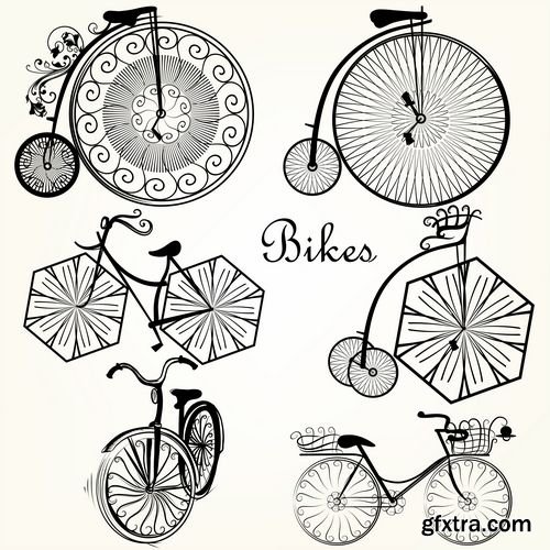 Retro bicycle decorative flowers