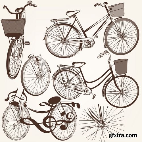 Retro bicycle decorative flowers