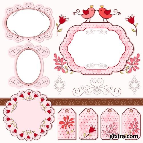 Children\'s flower backgrounds bow and lace