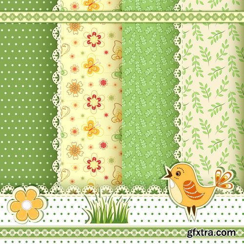 Children\'s flower backgrounds bow and lace