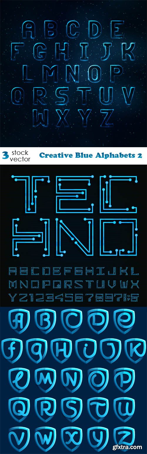 Vectors - Creative Blue Alphabets 2