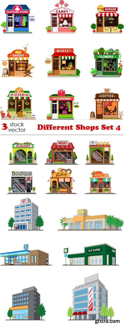 Vectors - Different Shops Set 4