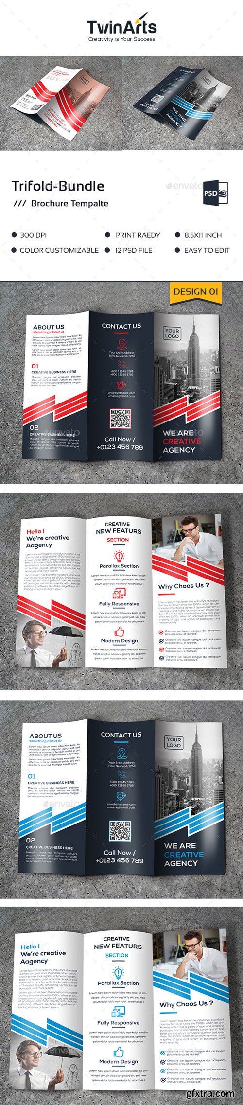 GraphicRiver - Tri-fold Bundle_2 in 1 - 16440134