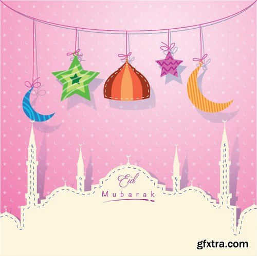 Eid Mubarak Papercut Style 3 - 48 EPS