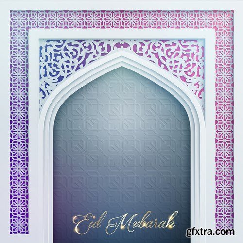 Eid Mubarak Papercut Style 3 - 48 EPS