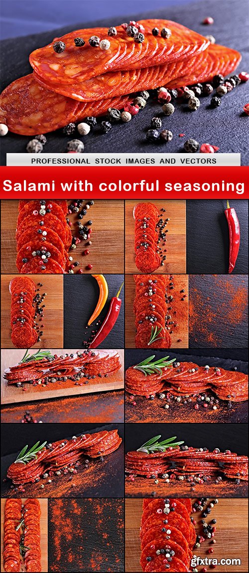 Salami with colorful seasoning - 10 UHQ JPEG